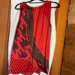 CAbi Red Hot Abstract Tank Sz L